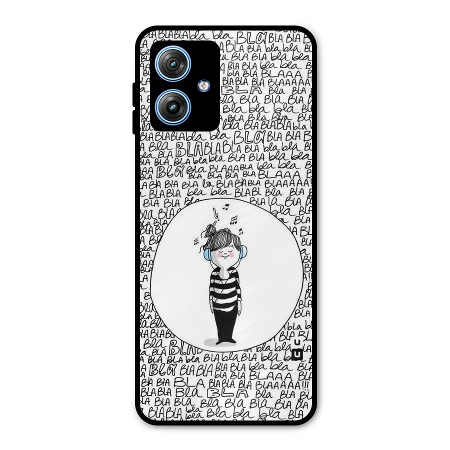 Music And Bla Bla Metal Back Case for Moto G54