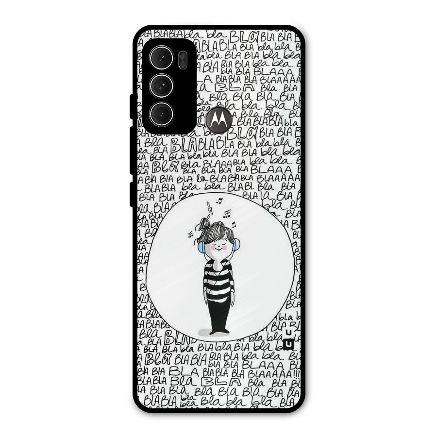 Music And Bla Bla Metal Back Case for Moto G60