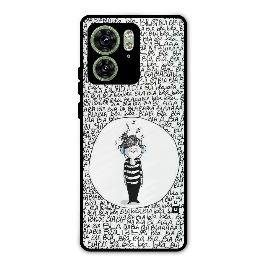 Music And Bla Bla Metal Back Case for Motorola Edge 40 5G