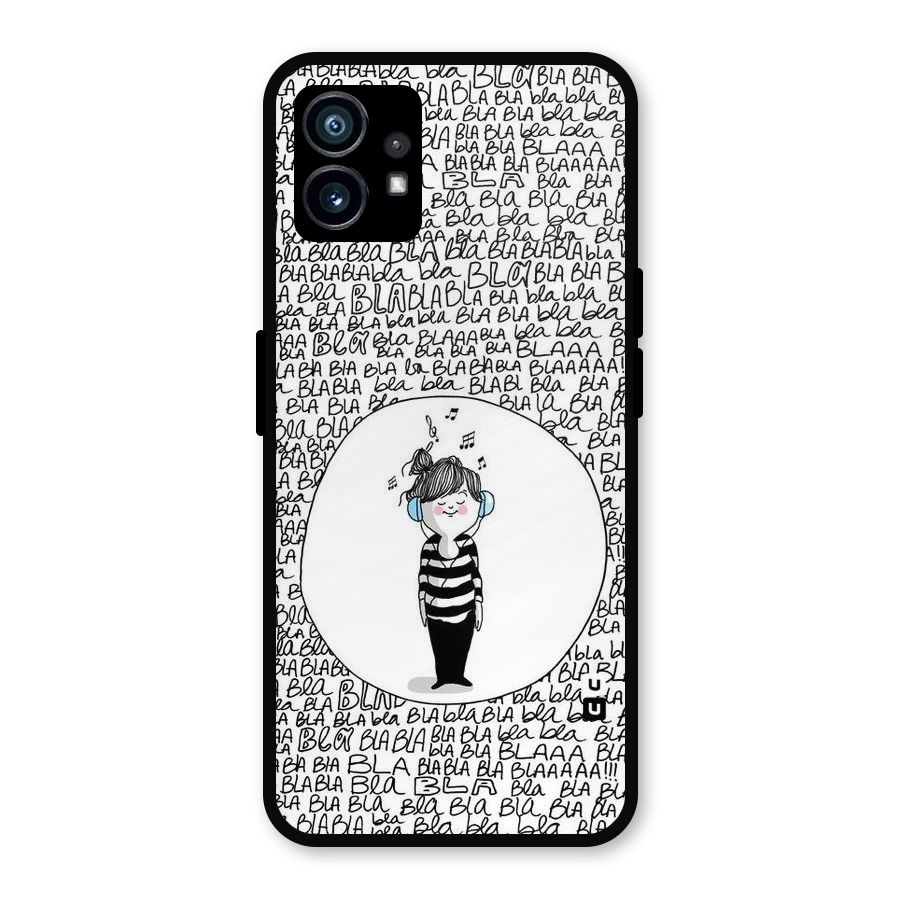 Music And Bla Bla Metal Back Case for Nothing Phone 1
