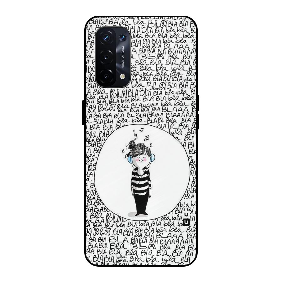 Music And Bla Bla Metal Back Case for Oppo A74 5G