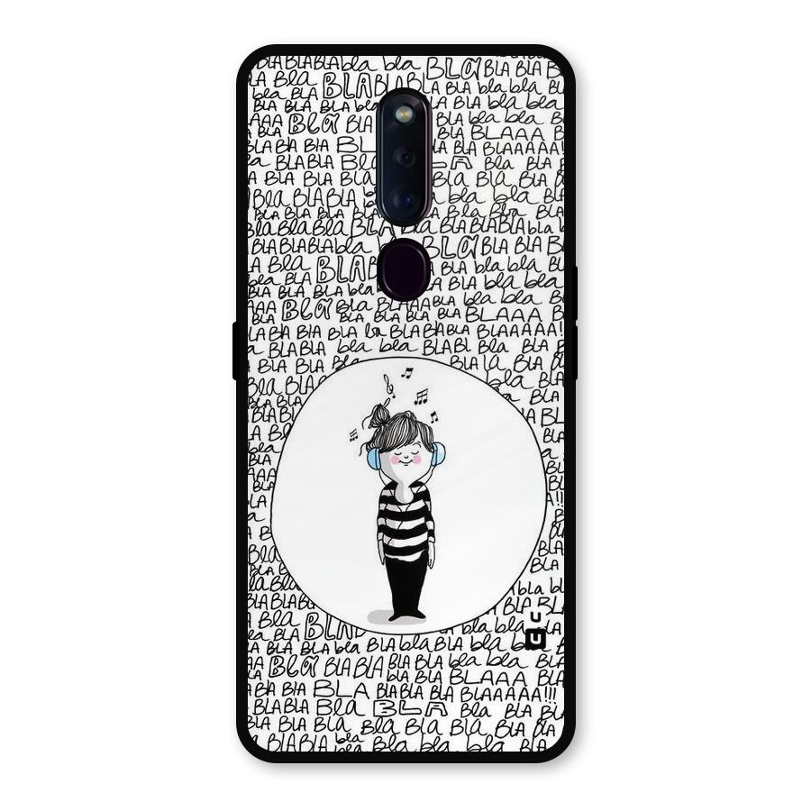 Music And Bla Bla Metal Back Case for Oppo F11 Pro