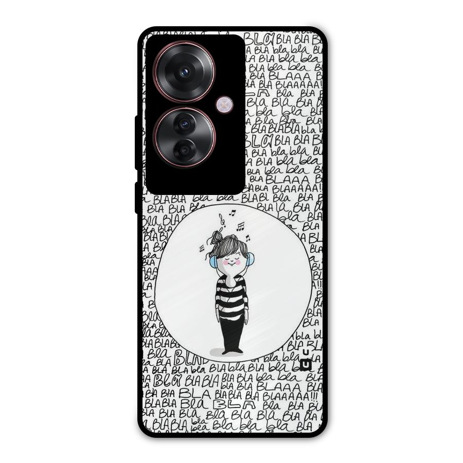 Music And Bla Bla Metal Back Case for Oppo F25 Pro