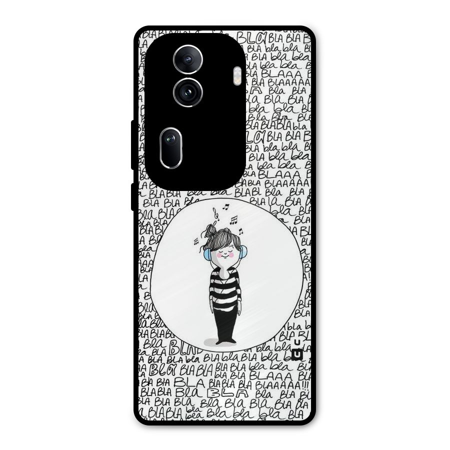 Music And Bla Bla Metal Back Case for Oppo Reno11 Pro 5G
