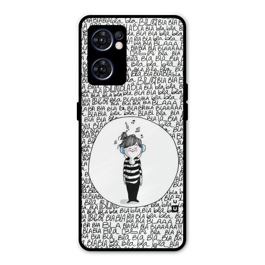 Music And Bla Bla Metal Back Case for Oppo Reno7 5G