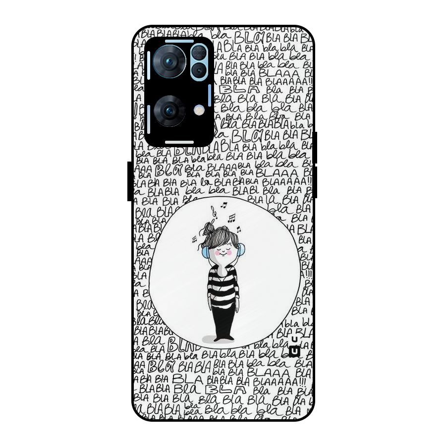 Music And Bla Bla Metal Back Case for Oppo Reno7 Pro 5G