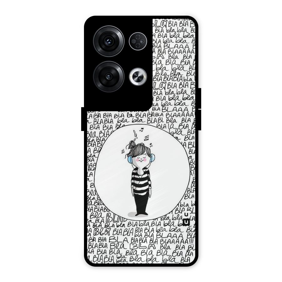 Music And Bla Bla Metal Back Case for Oppo Reno8 Pro 5G