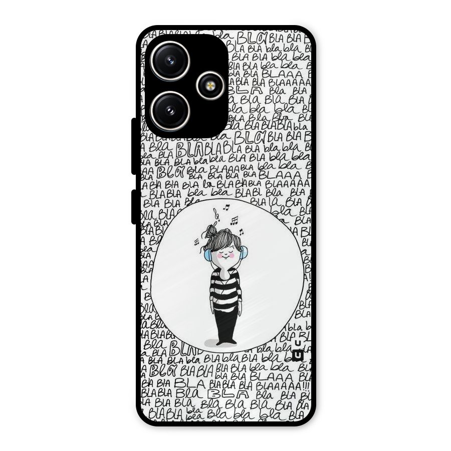 Music And Bla Bla Metal Back Case for Poco M6 Pro