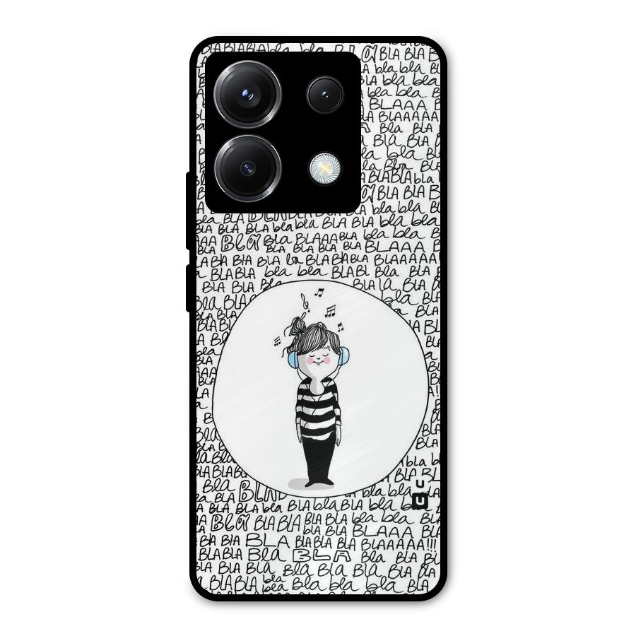 Music And Bla Bla Metal Back Case for Poco X6