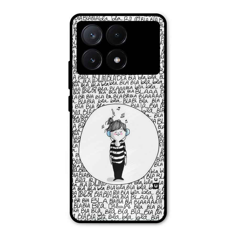 Music And Bla Bla Metal Back Case for Poco X6 Pro