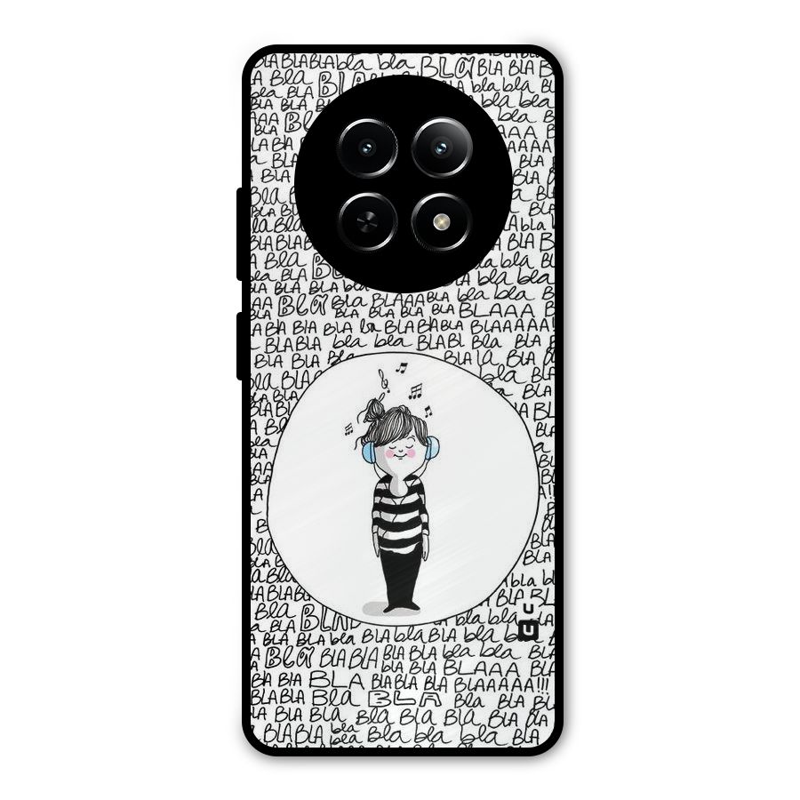 Music And Bla Bla Metal Back Case for Realme 12x 5G