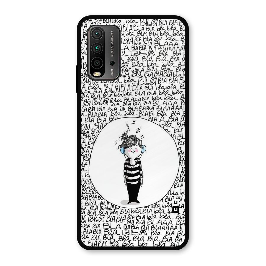 Music And Bla Bla Metal Back Case for Redmi 9 Power
