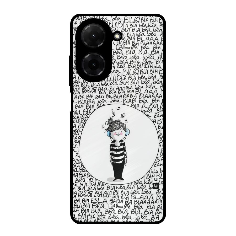 Music And Bla Bla Metal Back Case for Redmi A5 4G