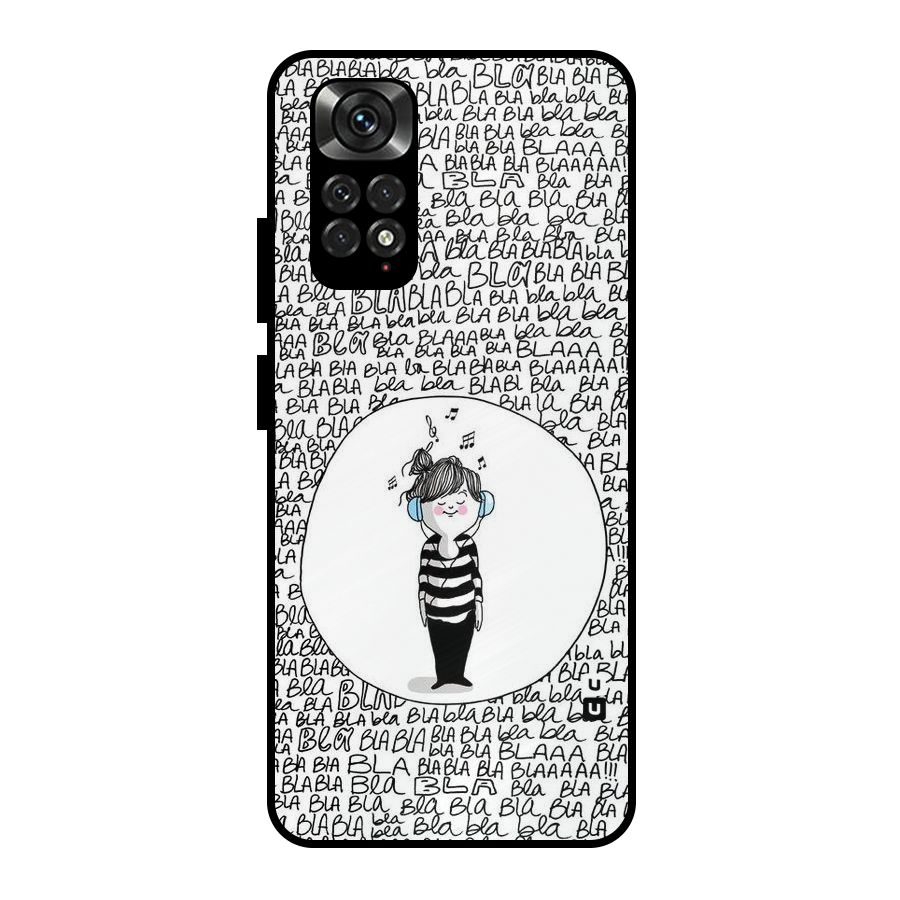 Music And Bla Bla Metal Back Case for Redmi Note 11 Pro