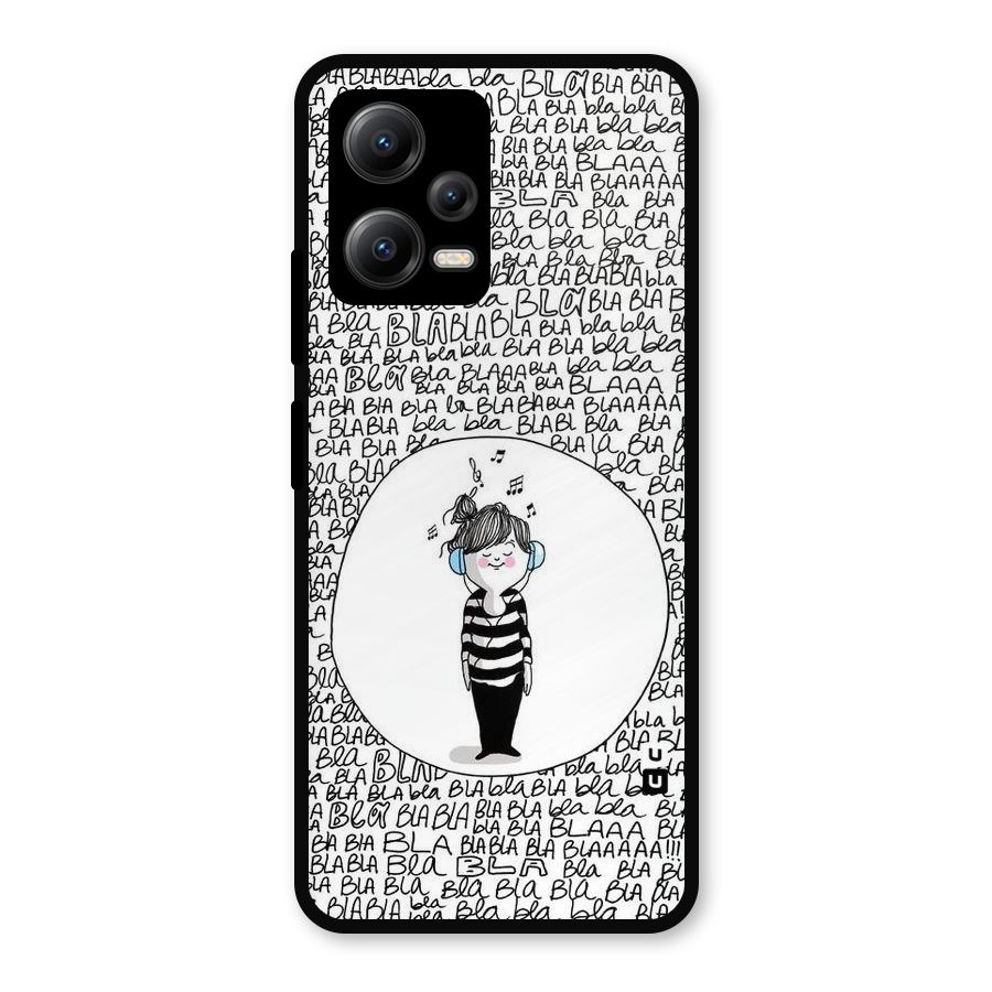 Music And Bla Bla Metal Back Case for Redmi Note 12 5G
