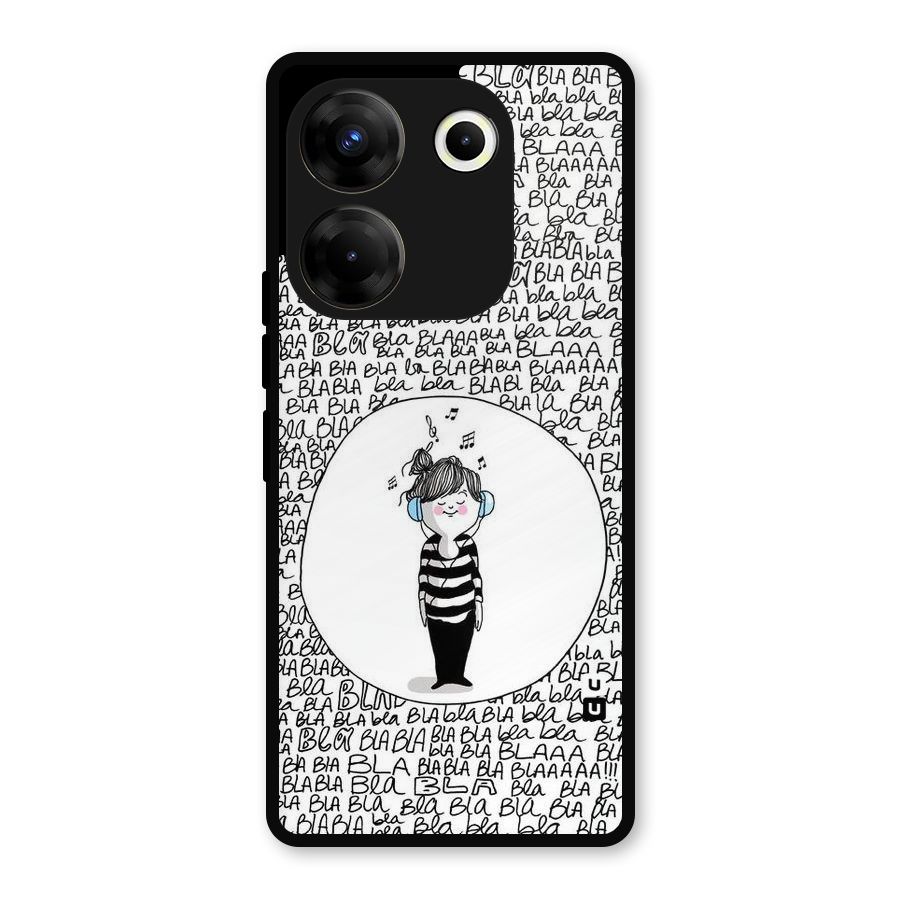 Music And Bla Bla Metal Back Case for Tecno Camon 20