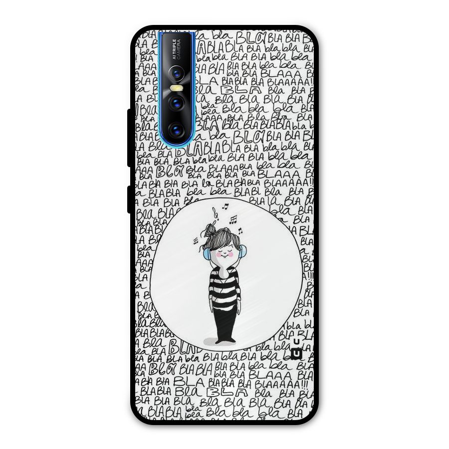 Music And Bla Bla Metal Back Case for Vivo V15 Pro