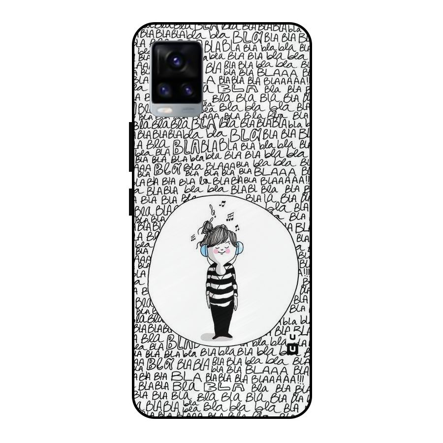 Music And Bla Bla Metal Back Case for Vivo V20 2021