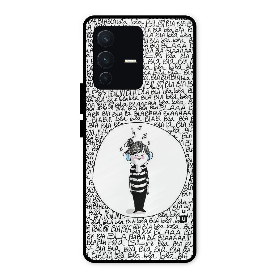 Music And Bla Bla Metal Back Case for Vivo V23 5G