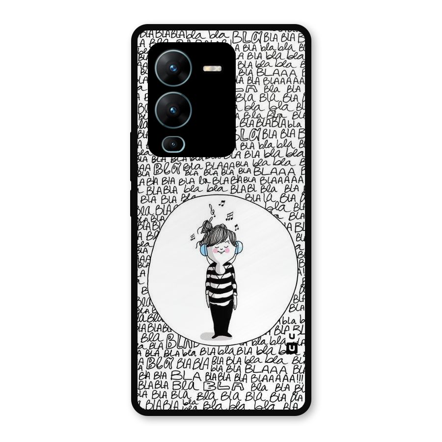 Music And Bla Bla Metal Back Case for Vivo V25 Pro