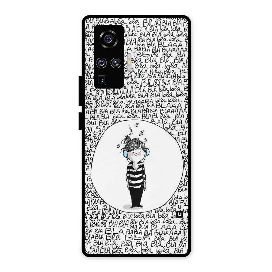 Music And Bla Bla Metal Back Case for Vivo X50 Pro