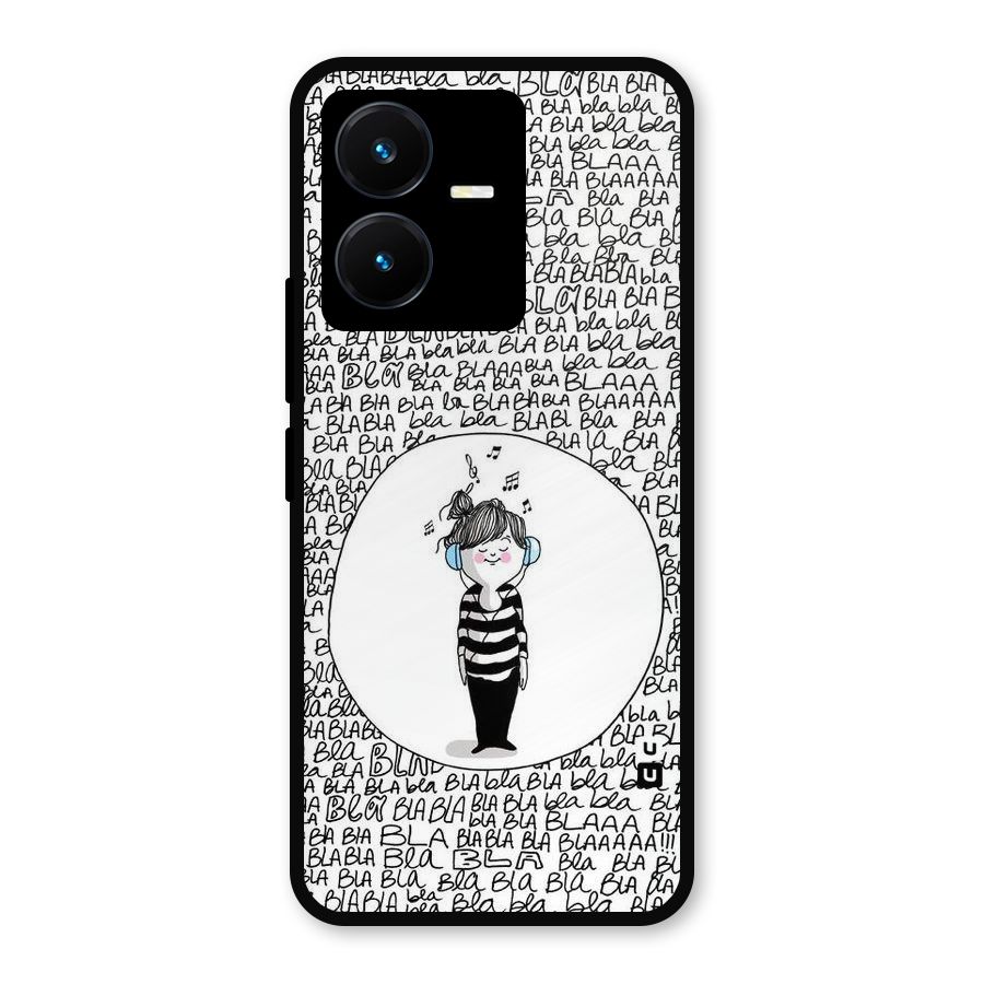 Music And Bla Bla Metal Back Case for Vivo Y22
