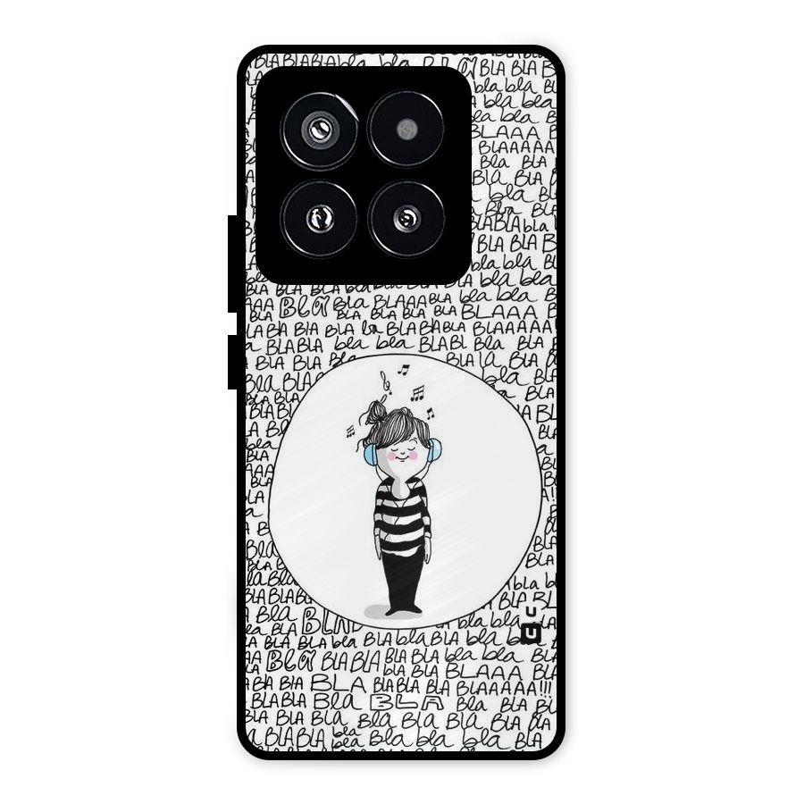 Music And Bla Bla Metal Back Case for Xiaomi 14 Pro