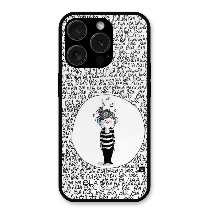 Music And Bla Bla Metal Back Case for iPhone 15 Pro