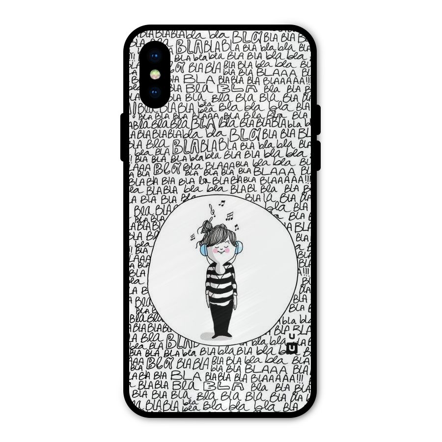 Music And Bla Bla Metal Back Case for iPhone X