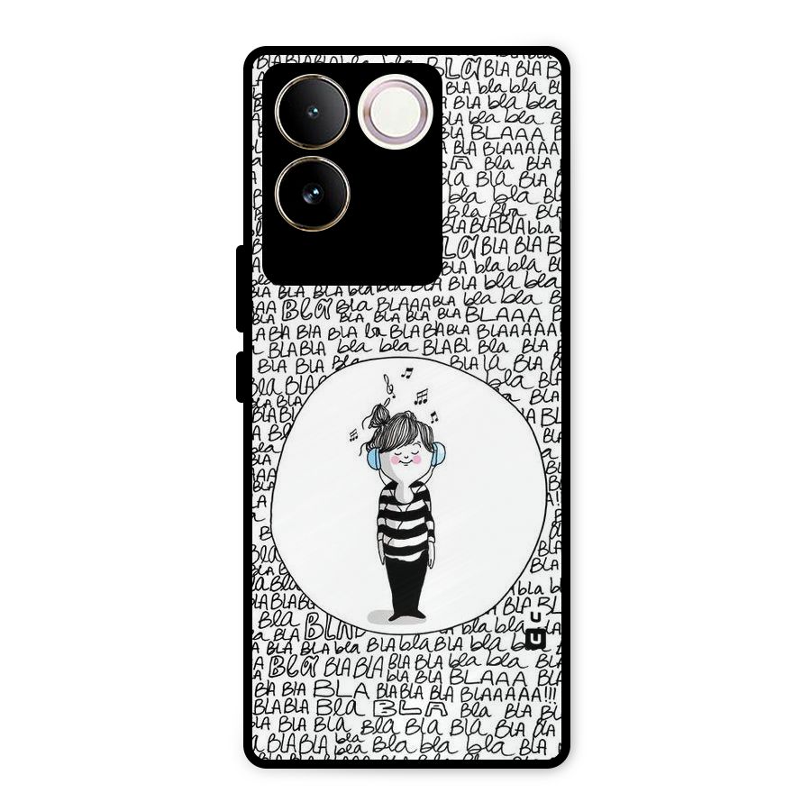 Music And Bla Bla Metal Back Case for iQOO Z7 Pro