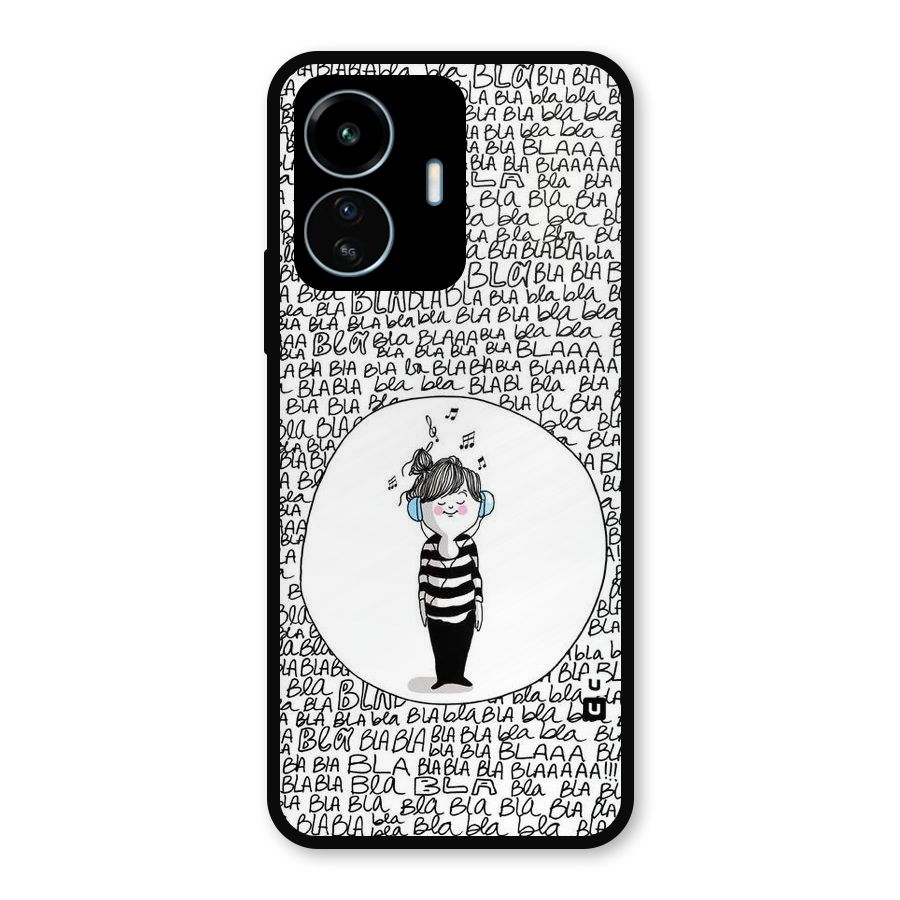 Music And Bla Bla Metal Back Case for vivo iQOO Z6 Lite 5G