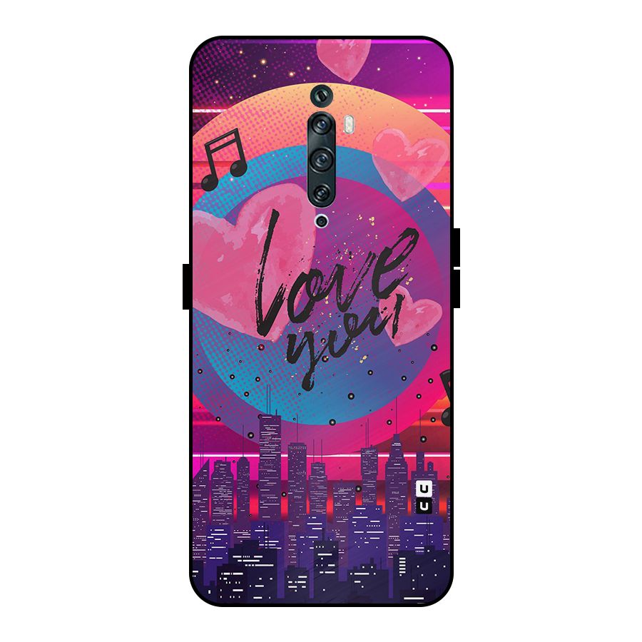 Music City Love Metal Back Case for Oppo Reno2 F