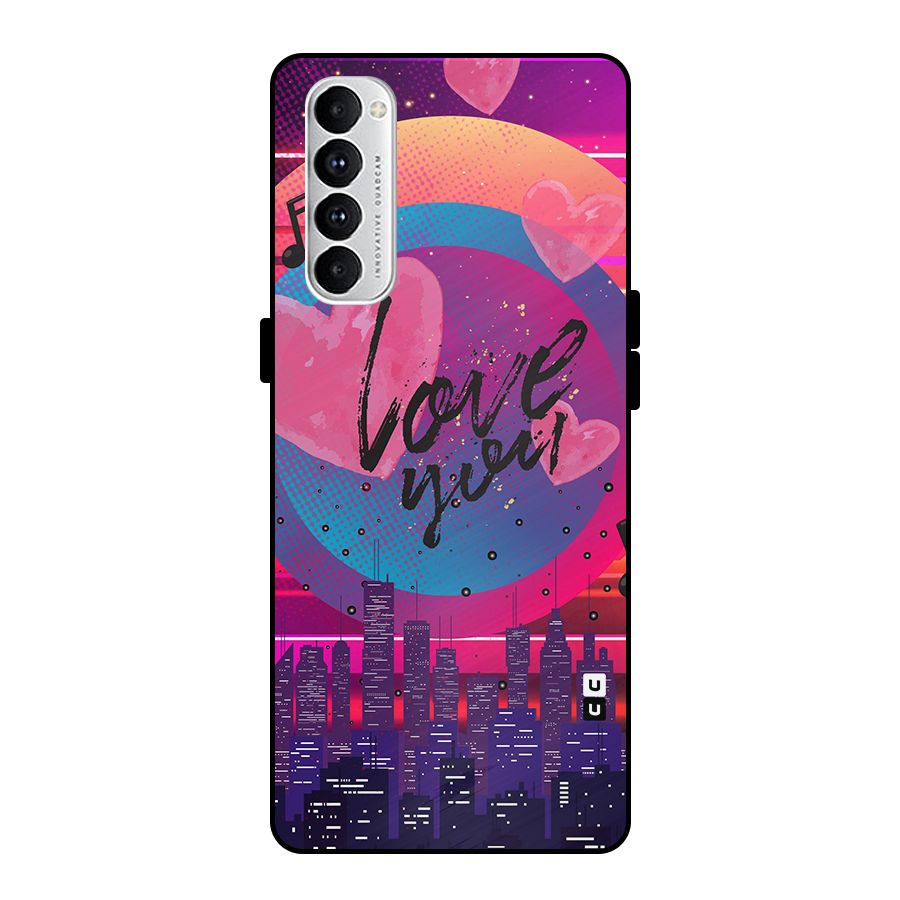 Music City Love Metal Back Case for Oppo Reno4 Pro