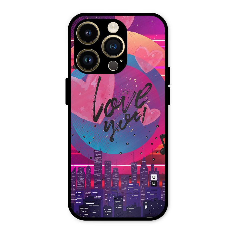 Music City Love Metal Back Case for iPhone 14 Pro