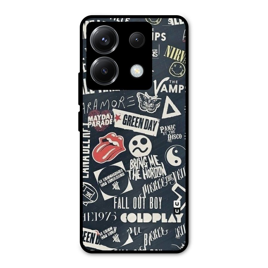 Music My Paradise Metal Back Case for Poco X6