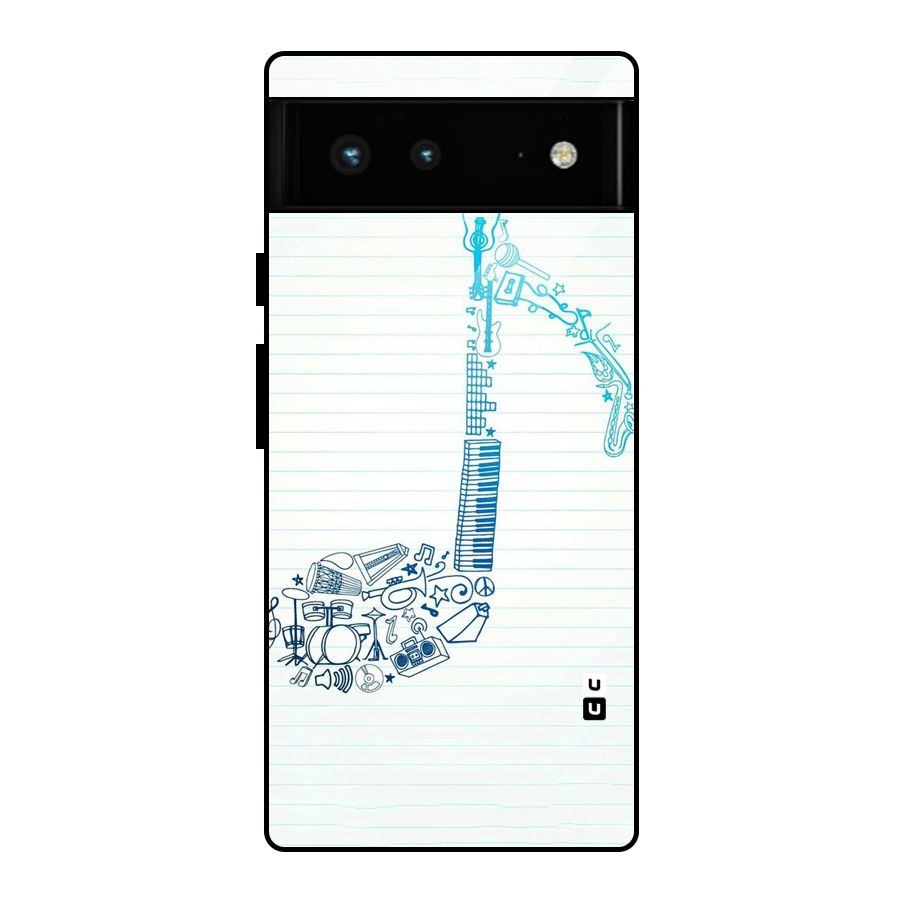 Music Note Design Glass Back Case for Google Pixel 6