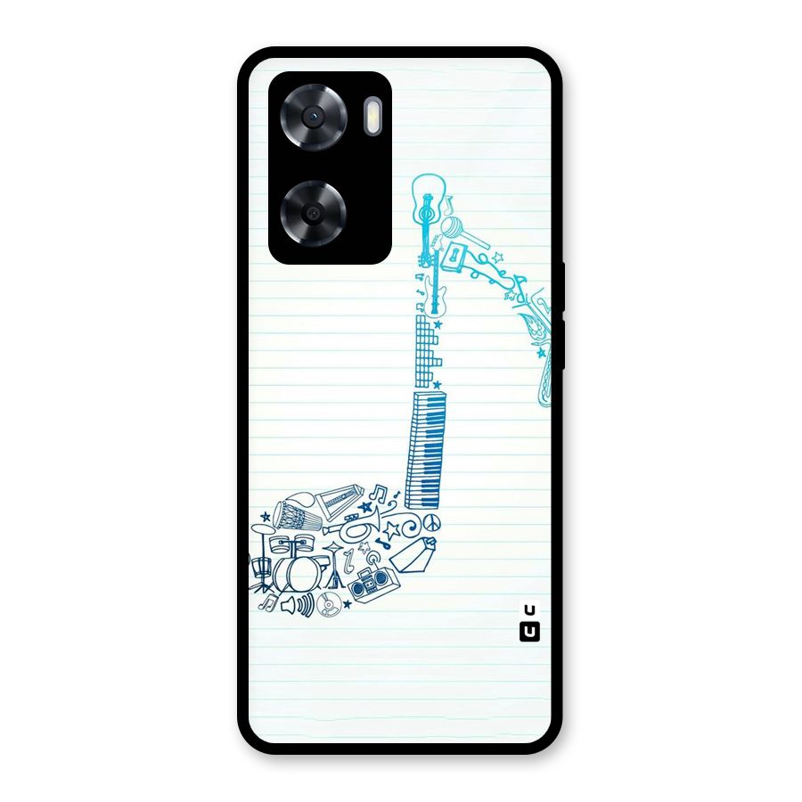 Music Note Design Glass Back Case for OnePlus Nord N20 SE