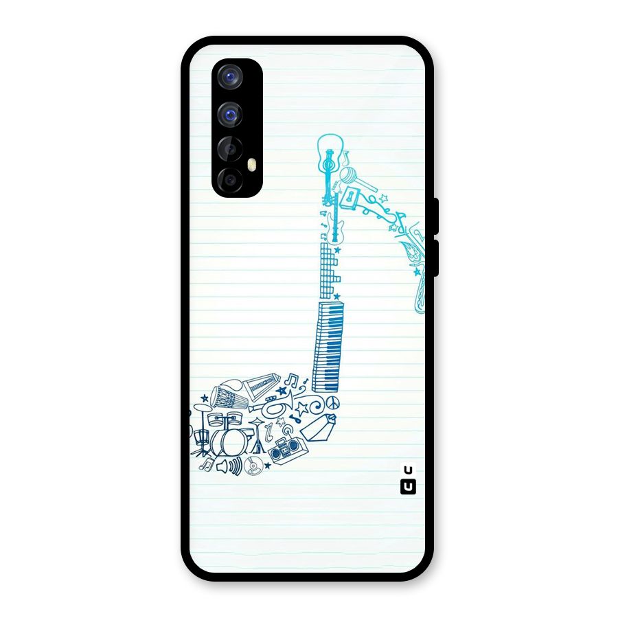 Music Note Design Glass Back Case for Realme Narzo 20 Pro