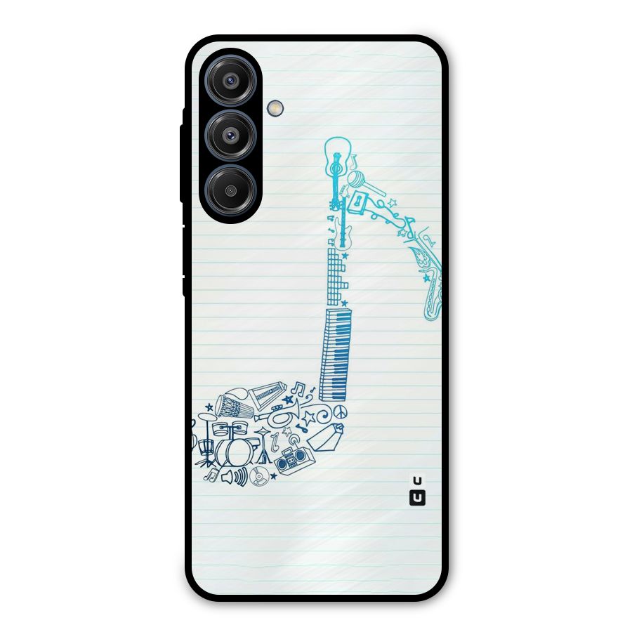 Music Note Design Metal Back Case for Galaxy A16 5G