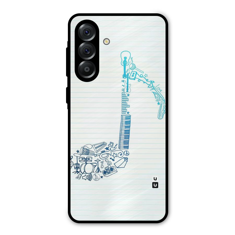 Music Note Design Metal Back Case for Galaxy A56