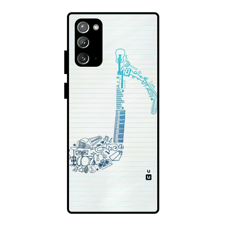 Music Note Design Metal Back Case for Galaxy Note 20