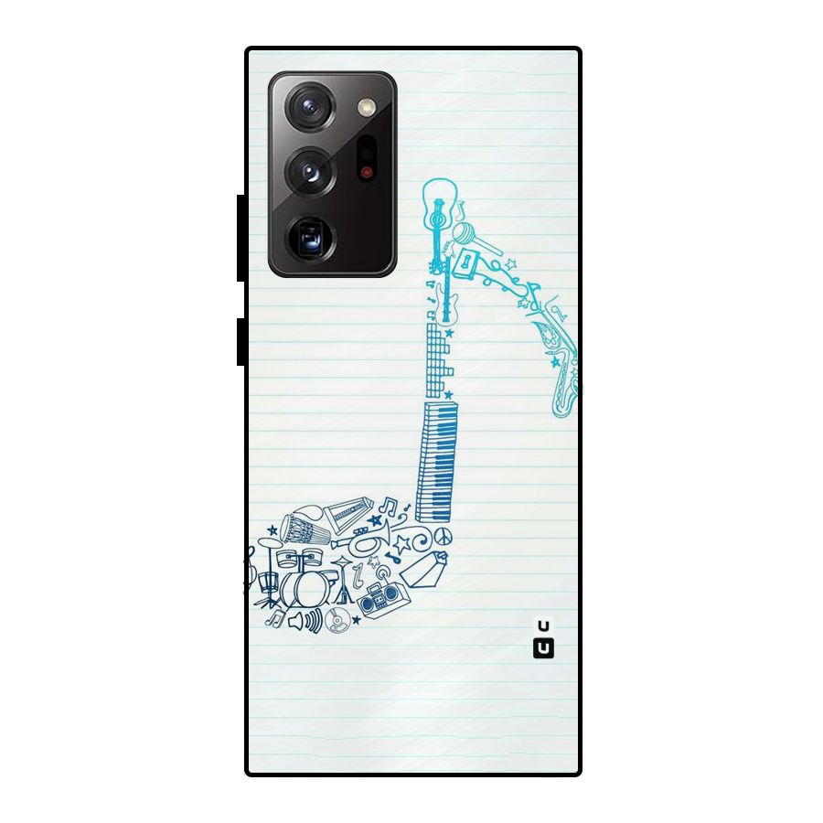 Music Note Design Metal Back Case for Galaxy Note 20 Ultra