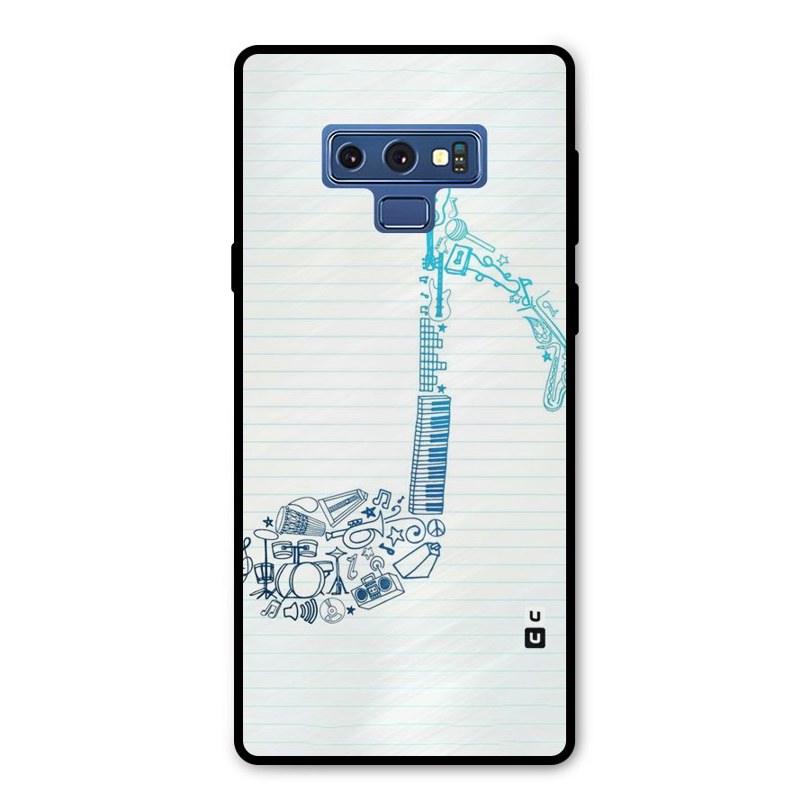 Music Note Design Metal Back Case for Galaxy Note 9