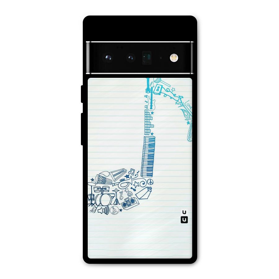 Music Note Design Metal Back Case for Google Pixel 6 Pro