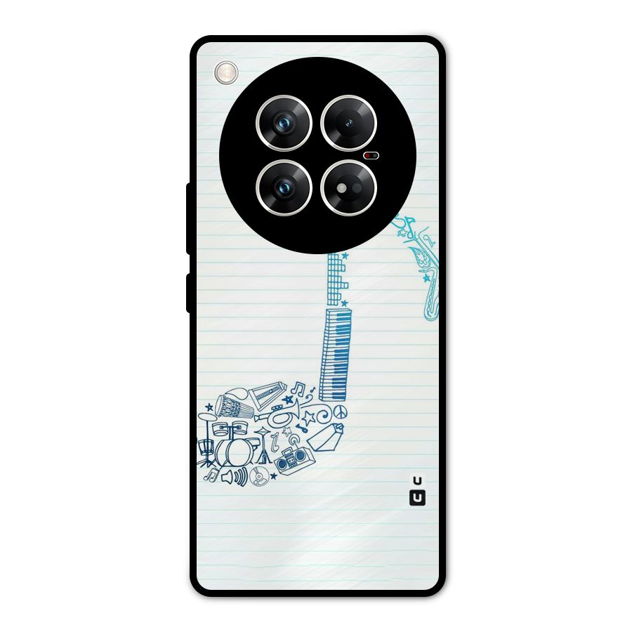 Music Note Design Metal Back Case for Infinix Zero 40 5G