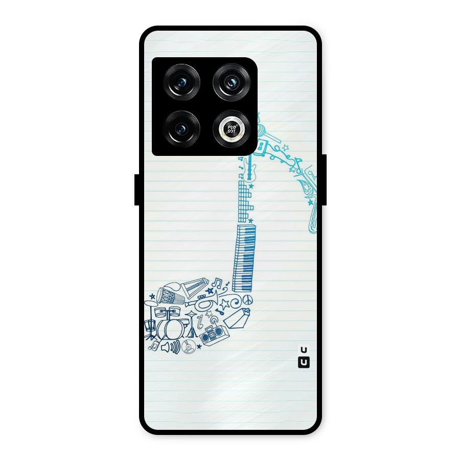 Music Note Design Metal Back Case for OnePlus 10 Pro 5G