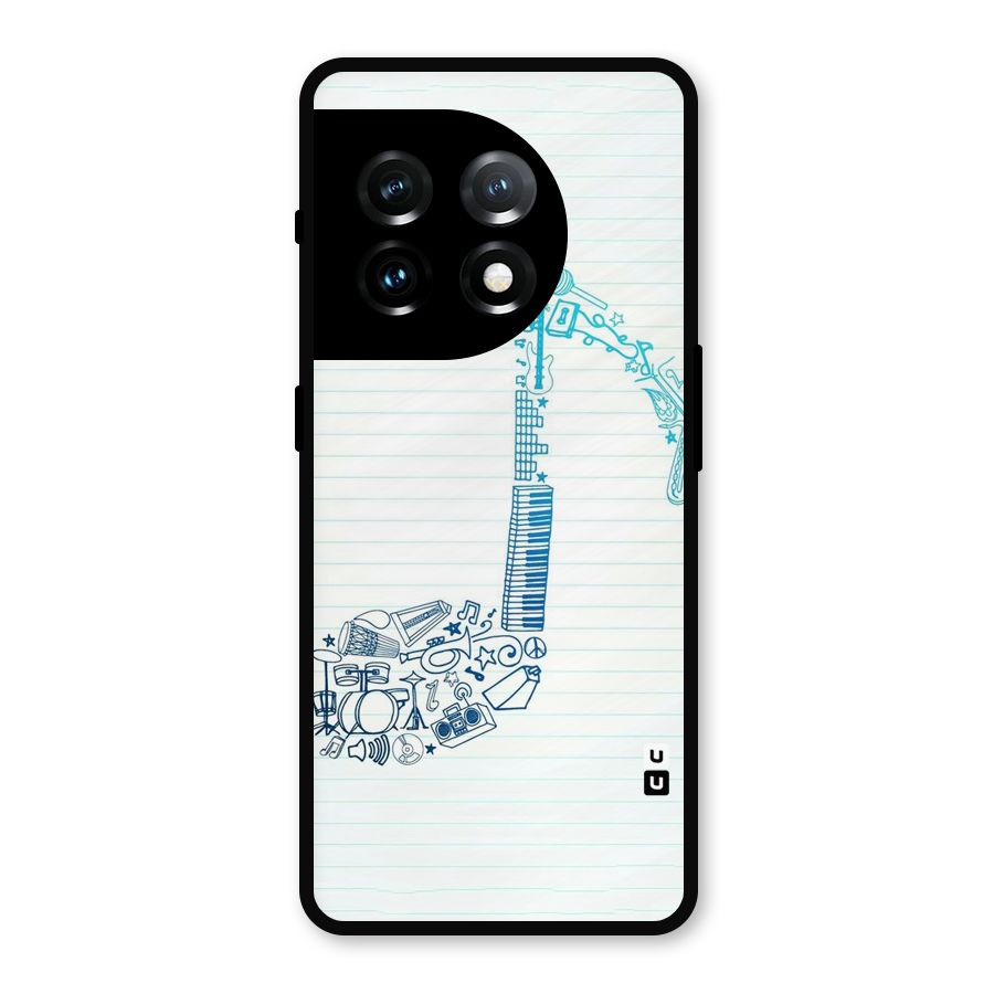 Music Note Design Metal Back Case for OnePlus 11