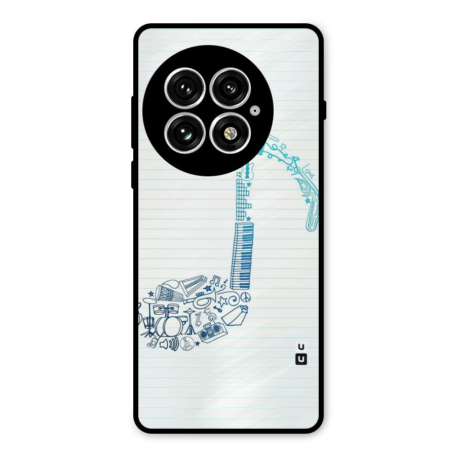 Music Note Design Metal Back Case for OnePlus 13