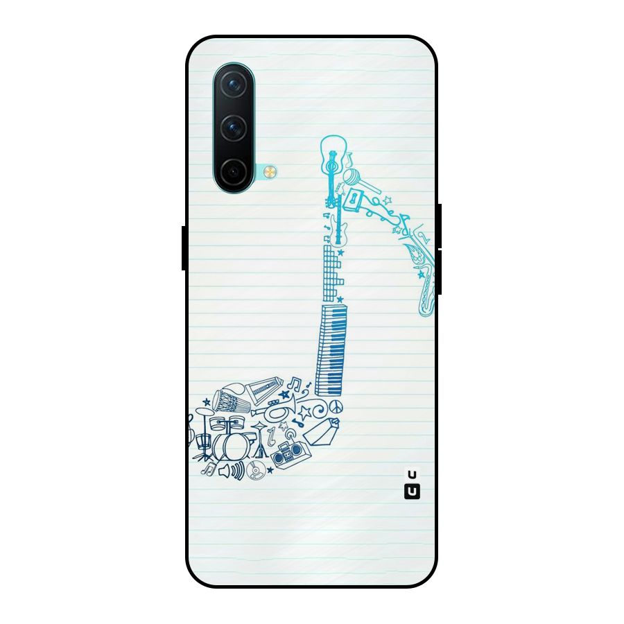 Music Note Design Metal Back Case for OnePlus Nord CE 5G