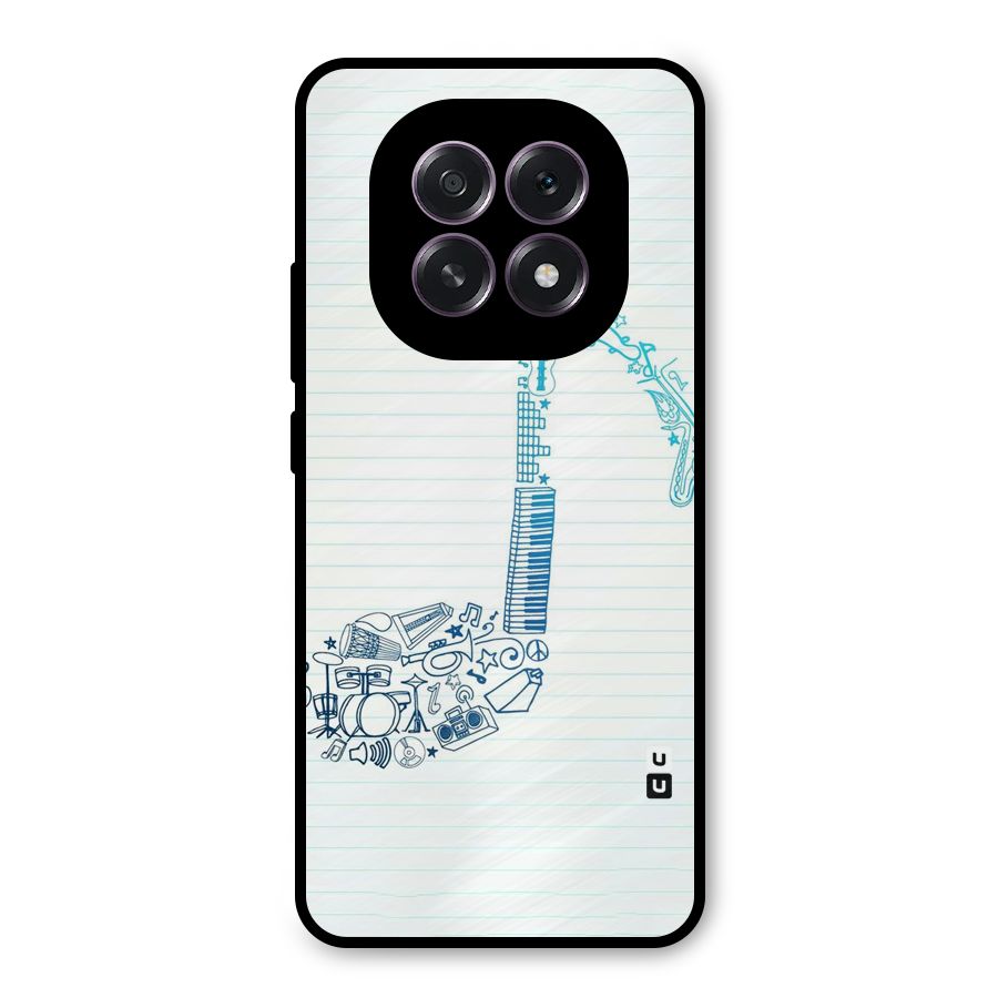 Music Note Design Metal Back Case for Oppo F29